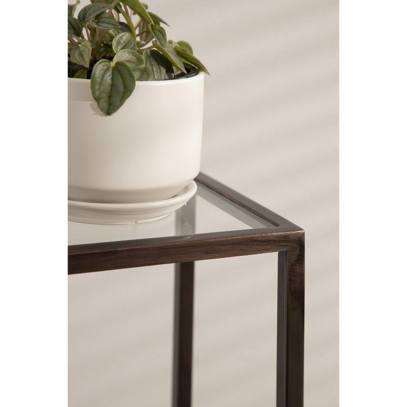 Kate and Laurel Jaspur Square Metal Drink Table, 7x7x21, Bronze