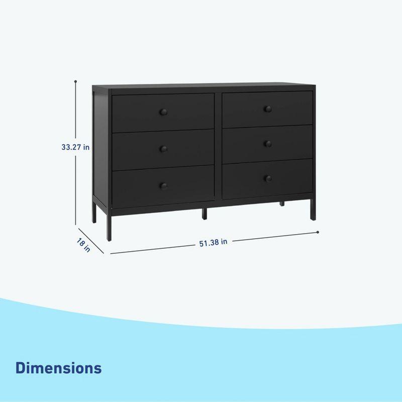 Graco Universal 6-Drawer Double Dresser - Black