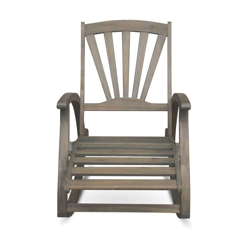 Highland Dunes Outdoor Cathleen Rocking  Solid Wood Chair