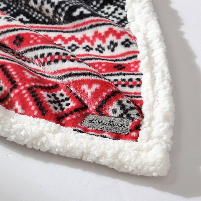 Eddie Bauer Printed Plush Fleece/Sherpa Throw Blankets