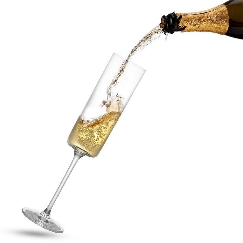JoyJolt JoyJolt Claire Champagne Glass Flutes, 5.7oz (Set of 2)