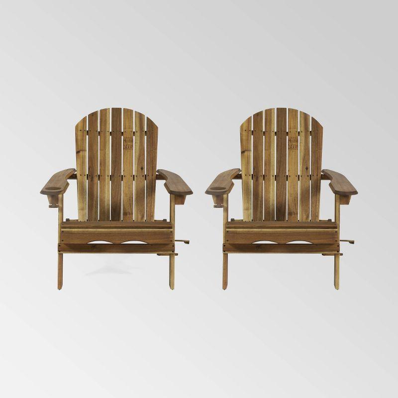 Highland Dunes Mccombs Solid Wood Folding Adirondack Chair (Set of 2)