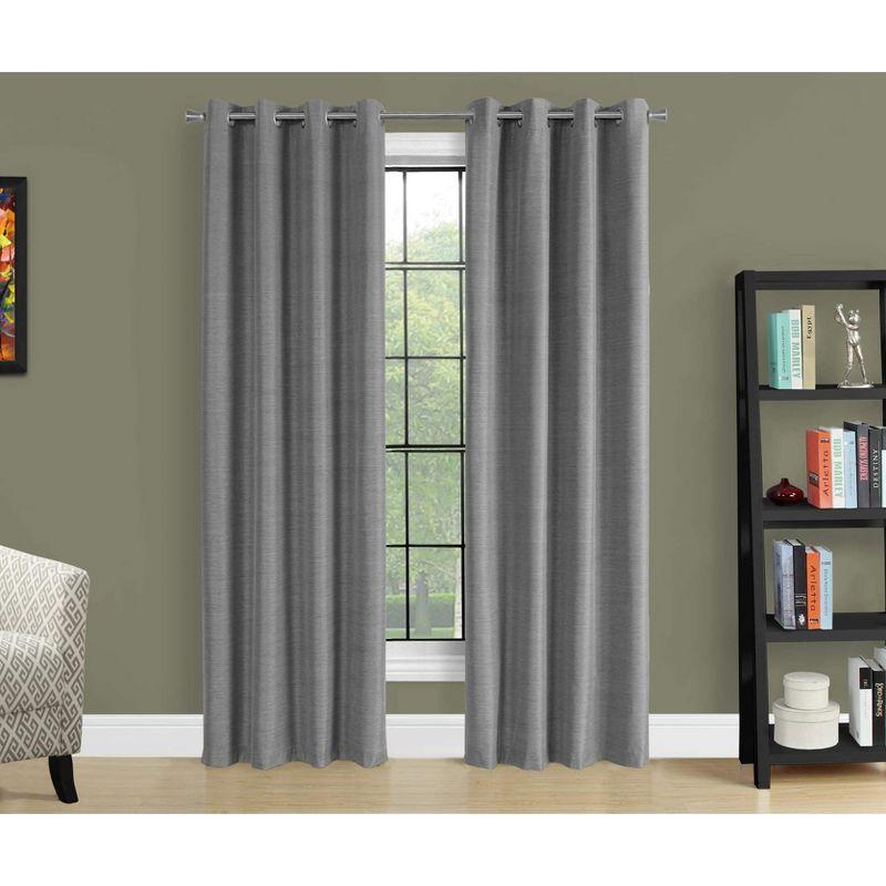 Gray Blackout Grommet Polyester Curtain Panels, 52" x 84"