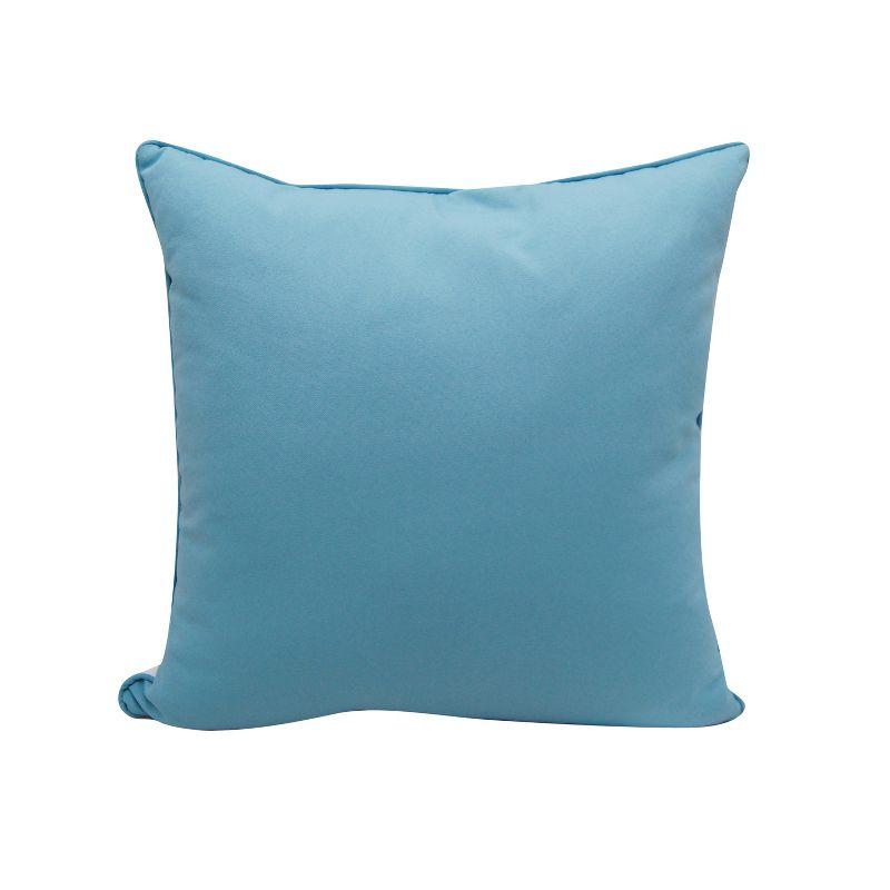 Blue Heron Embroidered Coastal Outdoor Square Pillow