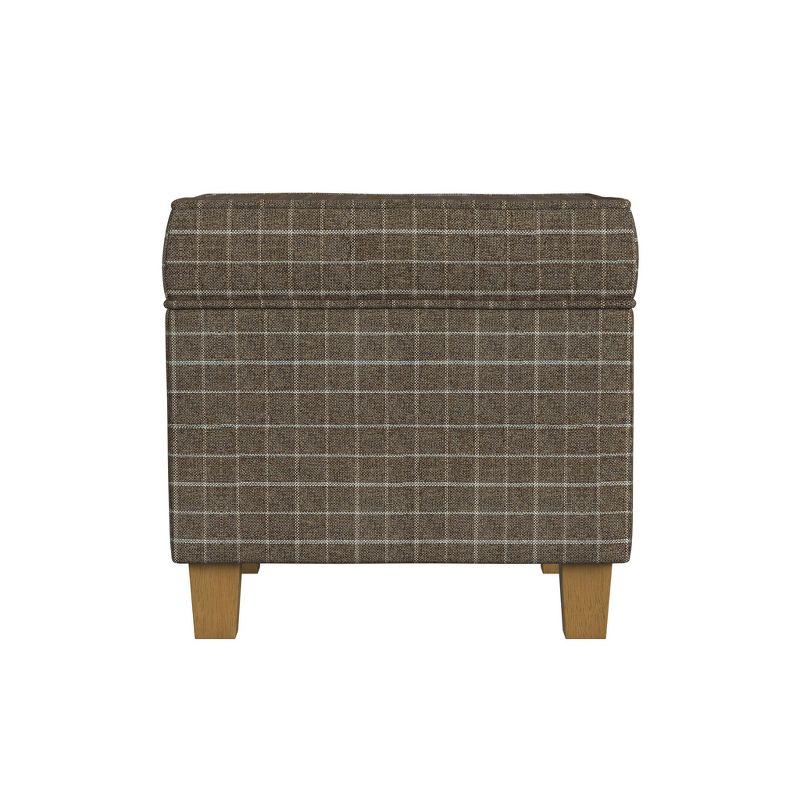 Cole Classics Square Storage Ottoman with Lift Off Top Light Brown Window Pane - HomePop