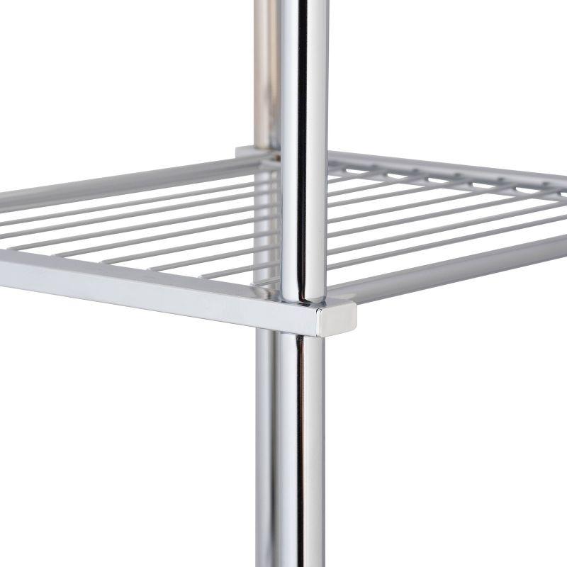 4 Tier Metro Collection Shelf Chrome - Organize It All: Metal Linen Tower, Universal Storage Organizer, 40" High