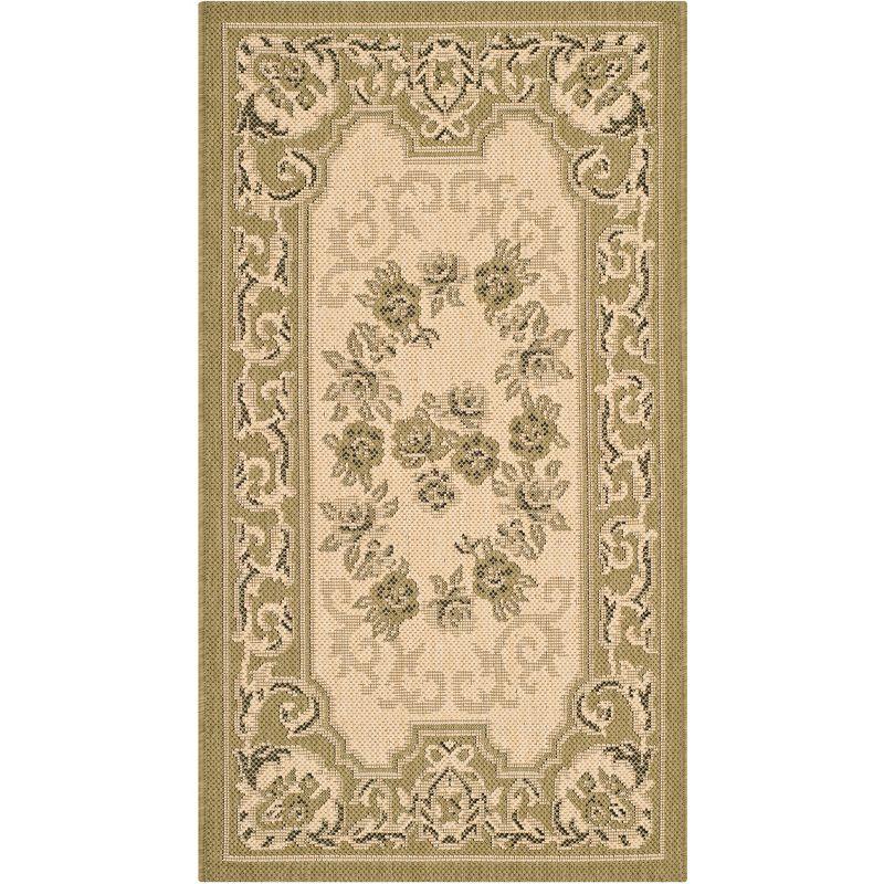 Courtyard CY7208 Power Loomed Indoor/Outdoor Accent Rug - Cream/Green - 2'x3'7" - Safavieh.