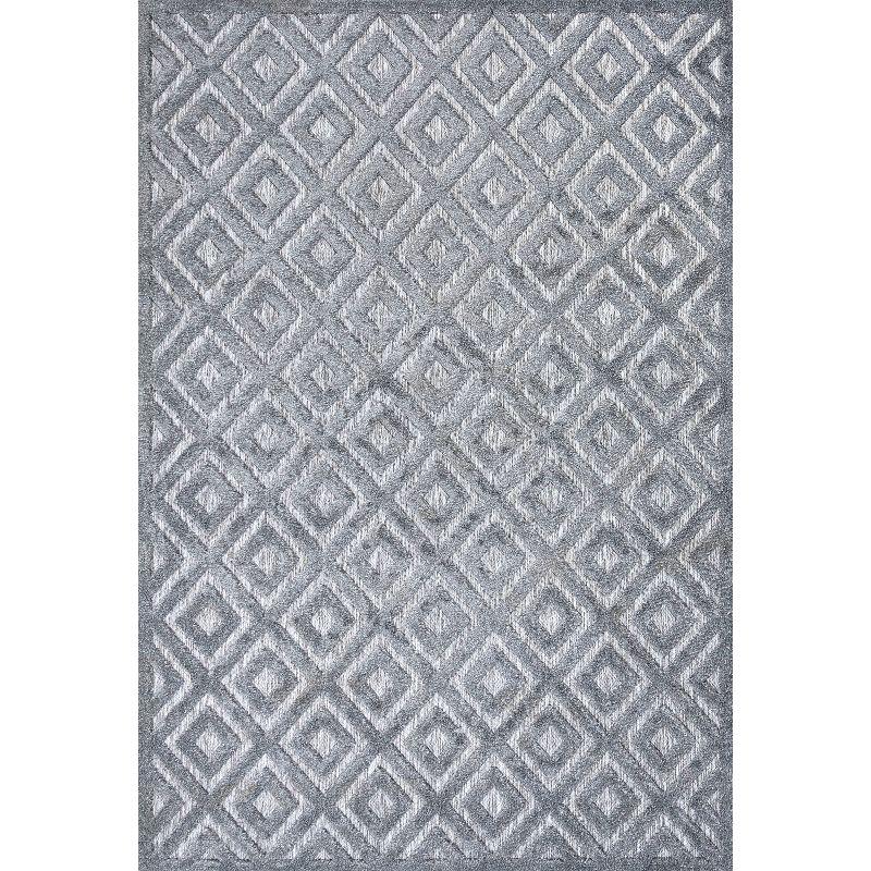 3'x5' Portmany Neutral Diamond Trellis Indoor/Outdoor Area Rug, Dark Gray - JONATHAN Y
