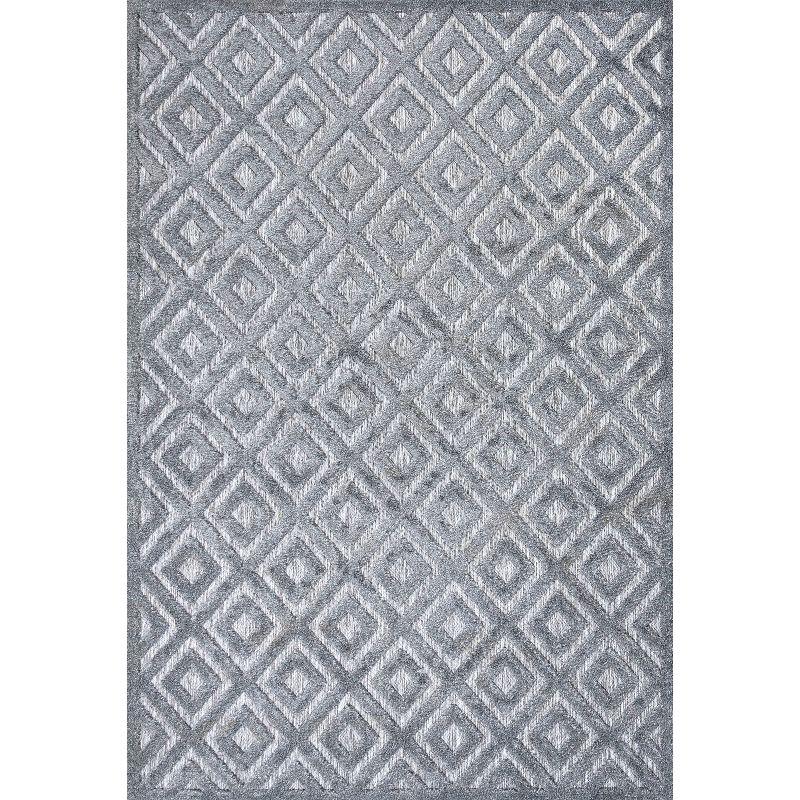 Portmany Neutral Diamond Trellis Indoor/Outdoor Area Rug - JONATHAN Y