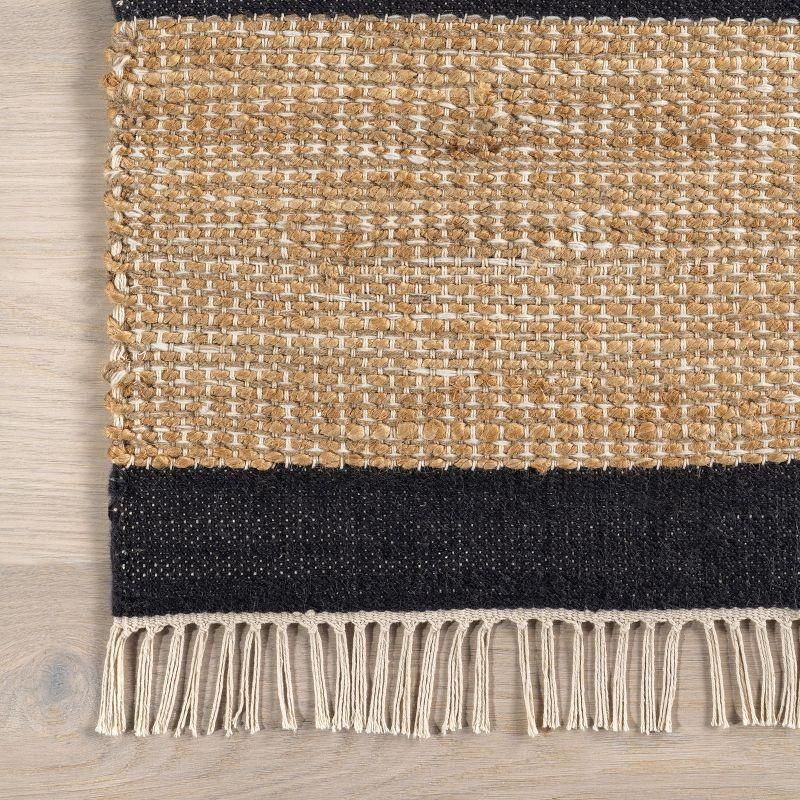 Nuloom Ananya Striped Jute Blend Tasseled Indoor Area Rug