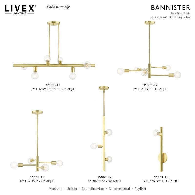Livex Lighting Bannister 1 - Light Wall Light in  Satin Brass