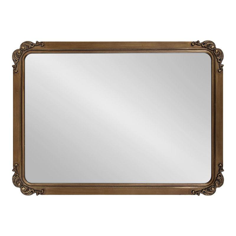 Elegant Ivette Gold Rectangular Mirror with Baroque Garland Detail, 25x35