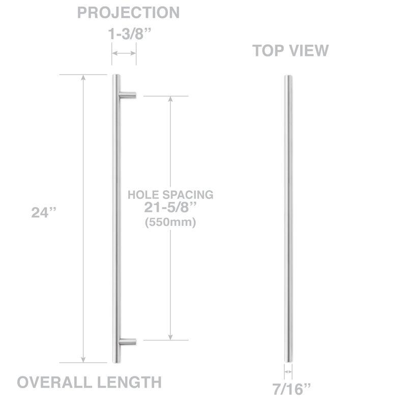 Brushed Nickel 25" Modern Stainless Steel Bar Pull