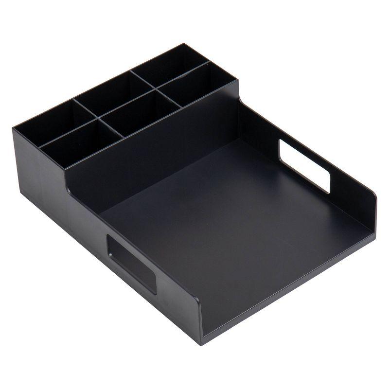 Mind Reader Utensil Napkin & Plate Holder Silverware Organize Black: Coffee Station Caddy, Metal & Plastic, 4.5" Height