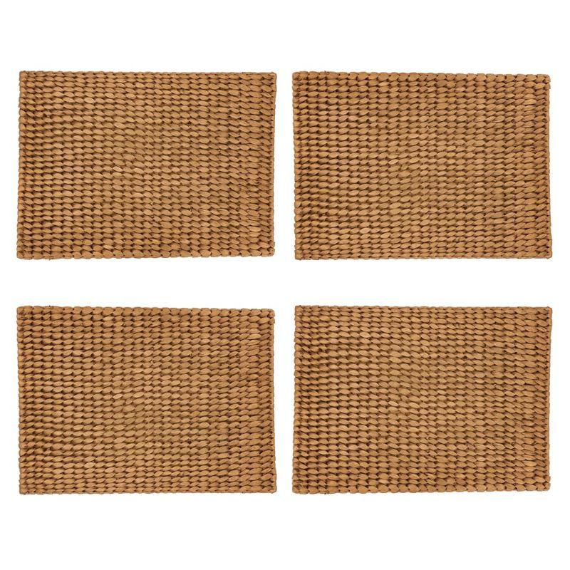 Gold Woven Water Hyacinth Rectangular Placemats Set of 4