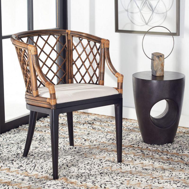 Carlotta Arm Chair - SEA4013 - Brown/Black - Safavieh