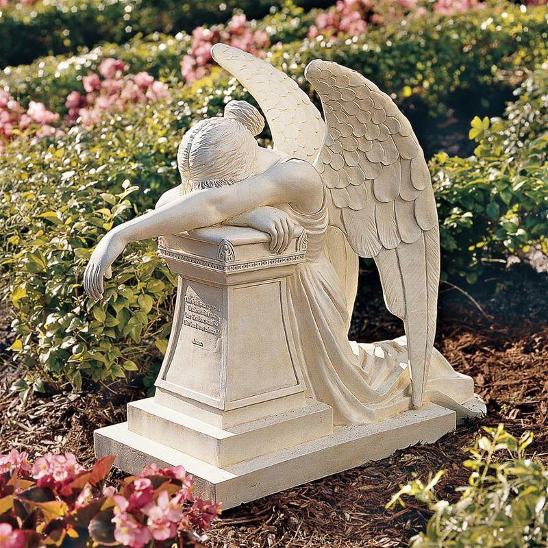 Victorian Angel of Grief Resin Monument Statue