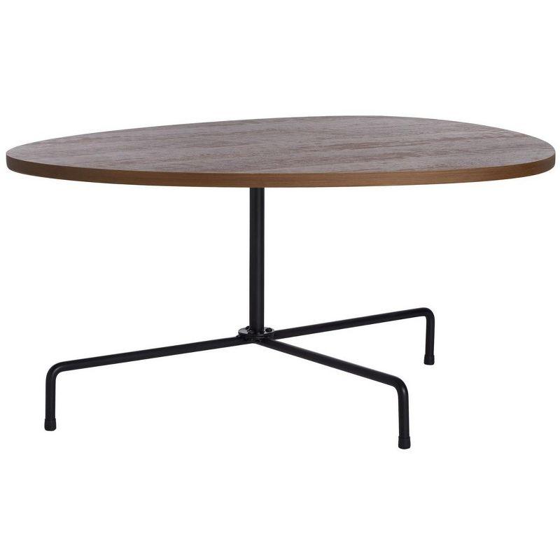 Bauhaus Influence Walnut & Black Metal Tripod Coffee Table