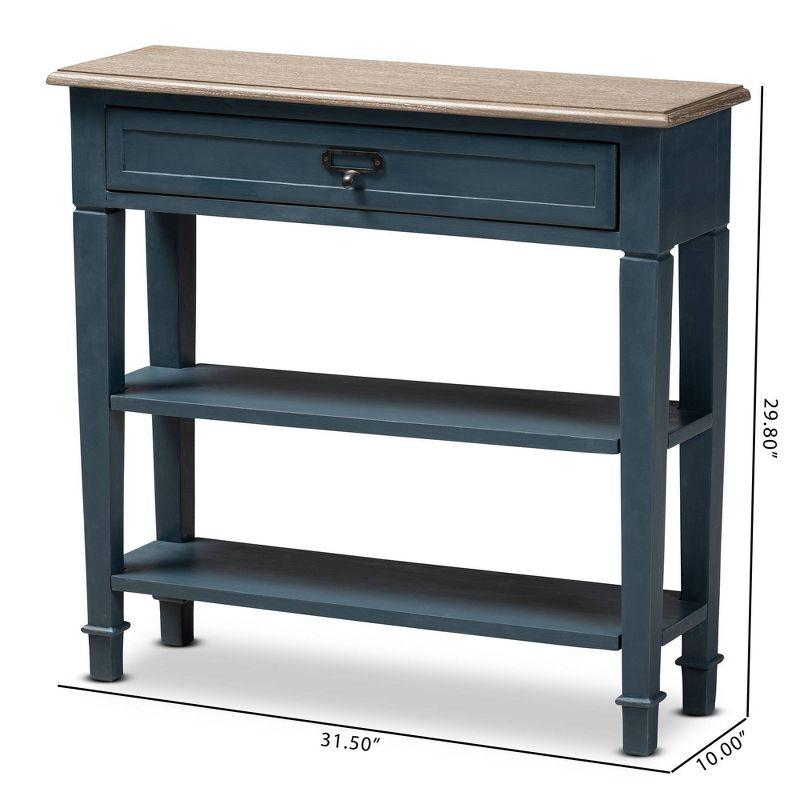 Baxton Studio Dauphine Spruce Finished Wood Accent Console Table Blue: Modern Entryway Furniture, Narrow Design