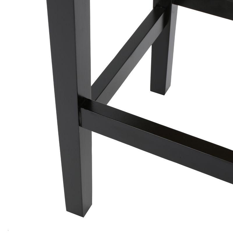 Set of 2 26" Lopez Backless Counter Height Barstools Polyester Upholstery, Rubberwood Legs - Christopher Knight Home
