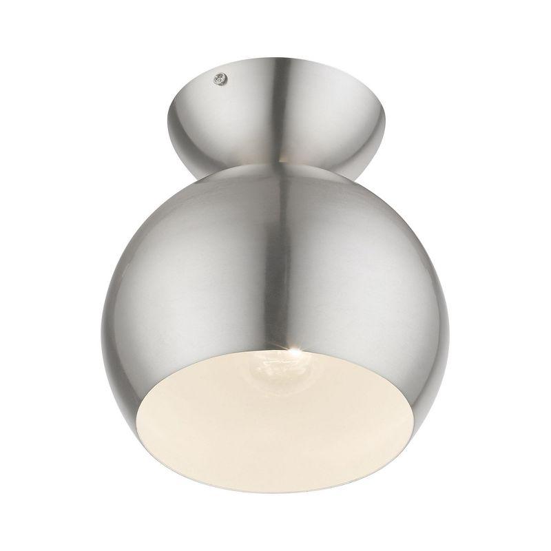Livex Lighting Stockton 1 - Light Semi-Flush Mount in  Brushed Nickel/Polished Chrome