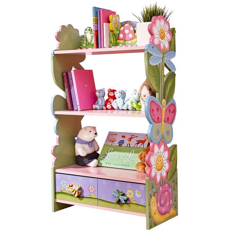 Magic Garden Kids' Multicolor Wooden Bookshelf with Storage Drawers