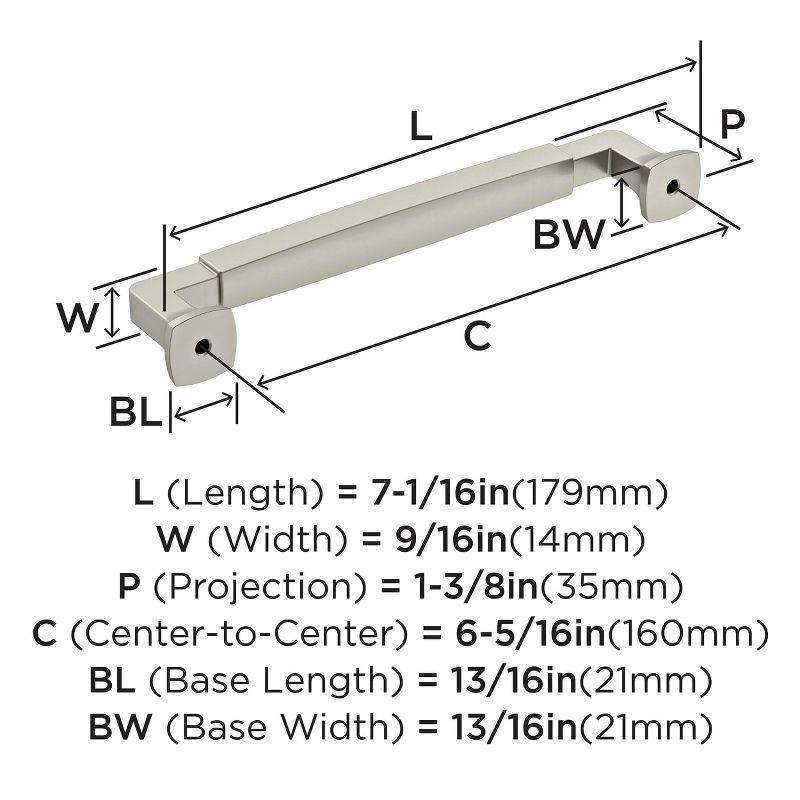 Amerock Stature 6-5/16 inch (160mm) Center-to-Center Satin Nickel Cabinet Pull