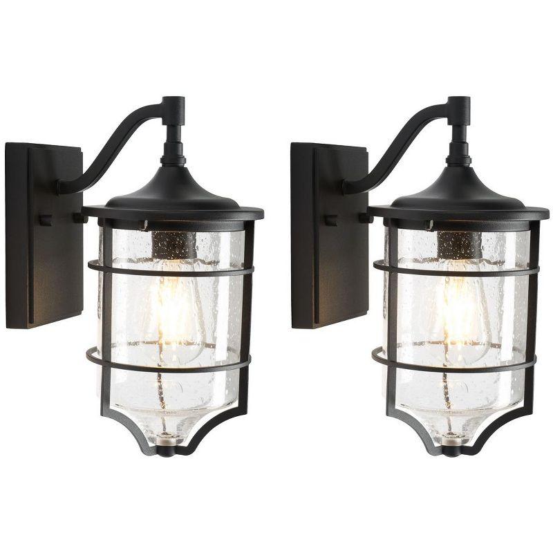 Rueda Bronze and Black Outdoor Wall Sconce Set