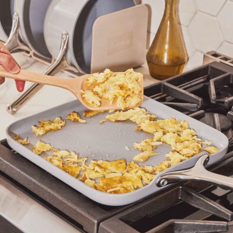 Caraway Home 11.02" Nonstick Square Flat Griddle Fry Pan Sage: Caraway Cookware, Silicone Polyester, Hand Wash