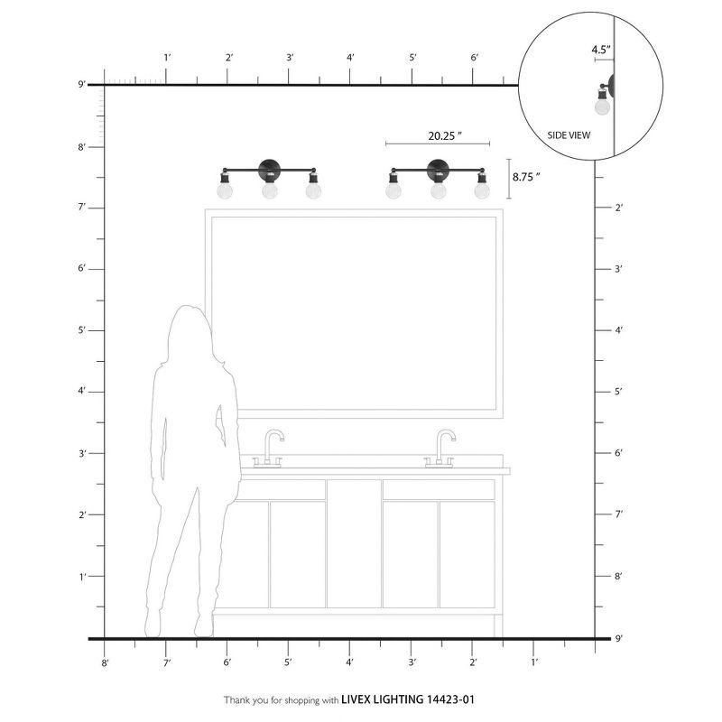 Livex Lighting Lansdale 3 - Light Vanity in  Antique Brass