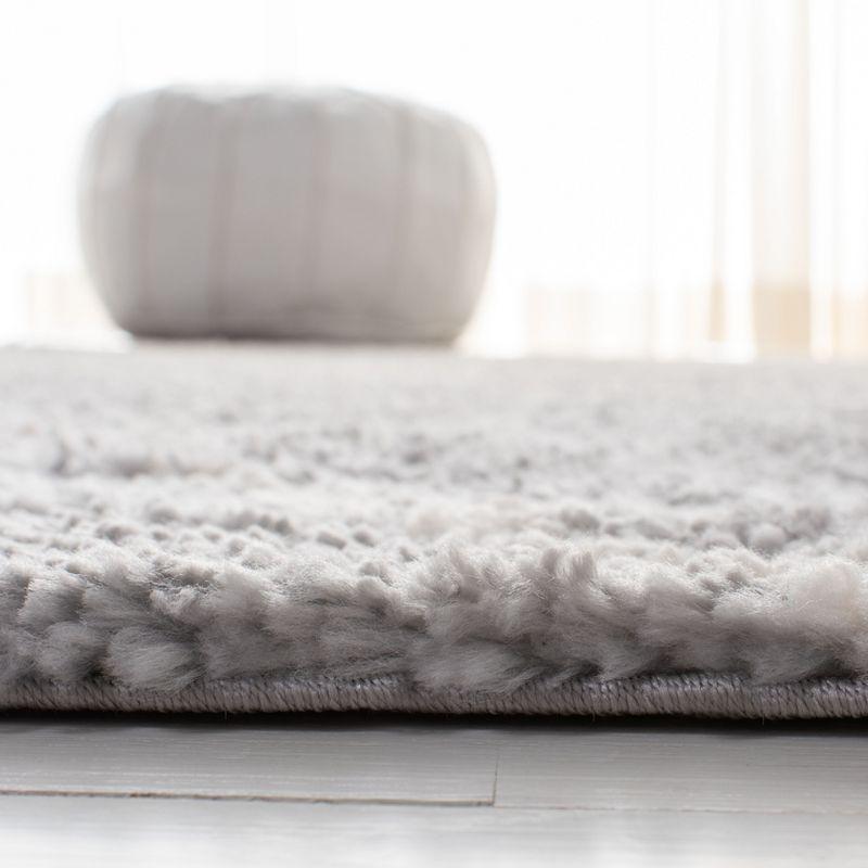 Parma Shag PMA515 Power Loomed Indoor Runner Rug - 2'3"x11' - Grey/Cream - Safavieh