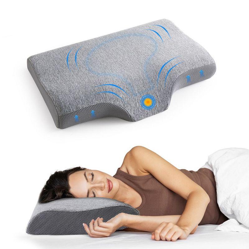 Gray Ergonomic Memory Foam Cervical Contour Pillow Set