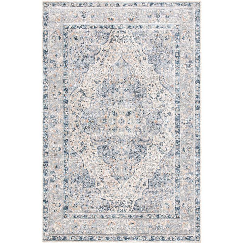 Cream and Beige Hand-Knotted Wool Rectangular Area Rug