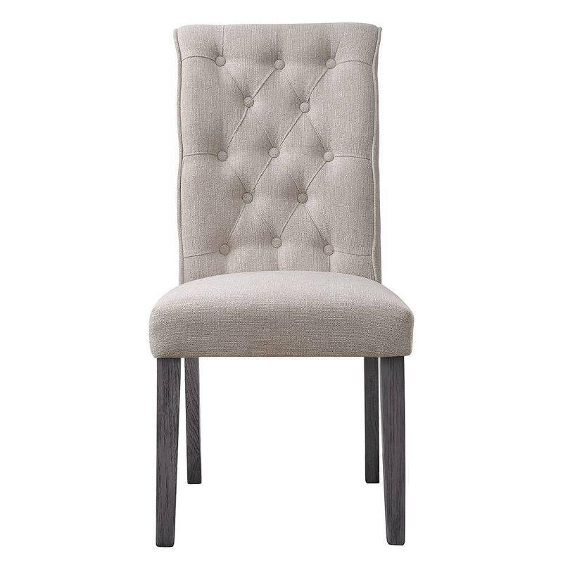 Tufted Linen Upholstered Side Chair