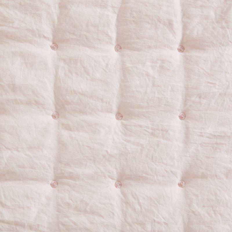 Laura Ashley Hailee Solid Pink Cozy Quilt Set