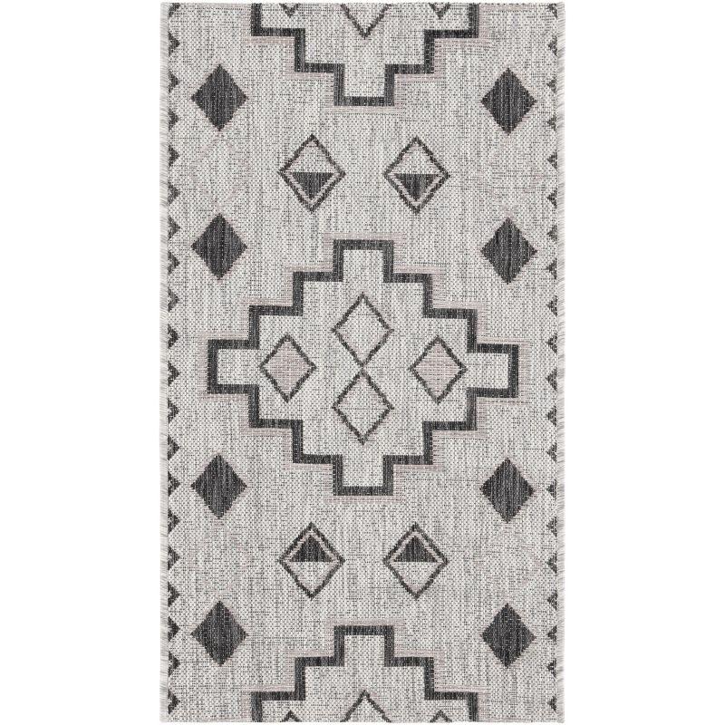 Courtyard CY8533 Power Loomed Indoor/Outdoor Accent Rug - Grey/Black - 2'x3'7" - Safavieh.