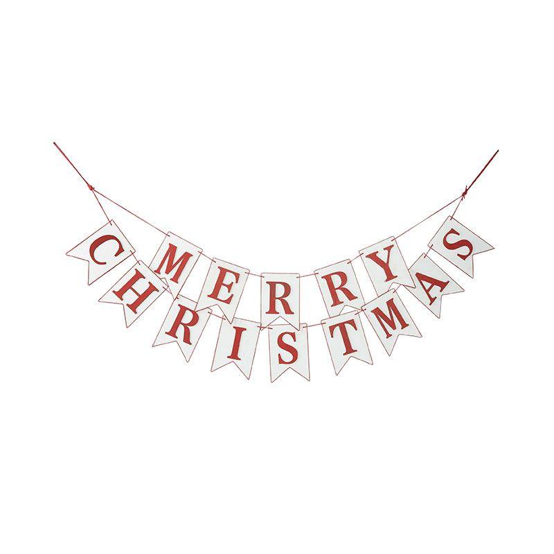 4' Countryside Merry Christmas Wooden Garland Banner - White and Red