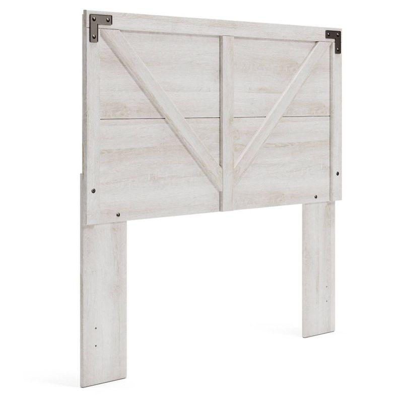 Full Shawburn Panel Headboard White/Dark Gray: Crossbuck Detail, Wood Frame - Signature Design by Ashley