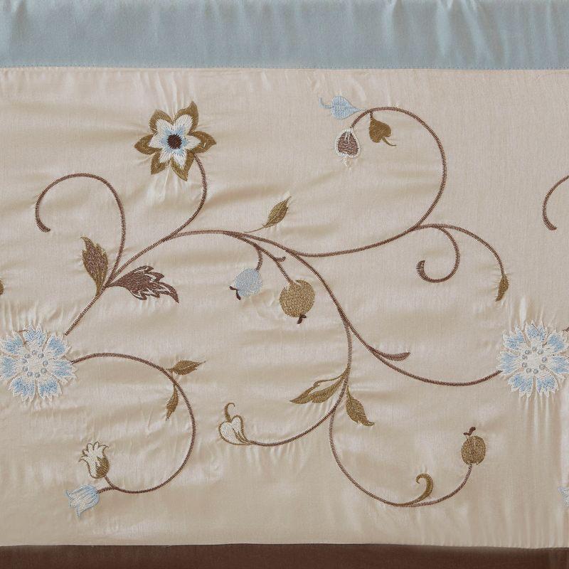 Serene Floral Embroidered 50'' W Window Valance