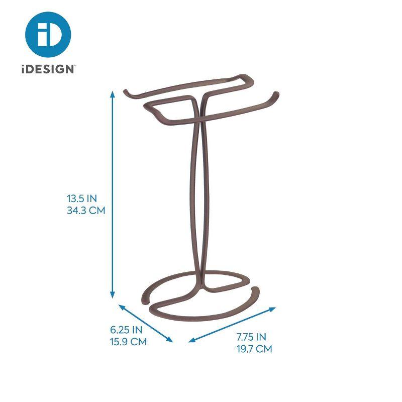 Axis Metal Hand Towel Holder Bronze - iDESIGN: Steel Bathroom Rack, 6.3" Height, Towel Stand for Vanity