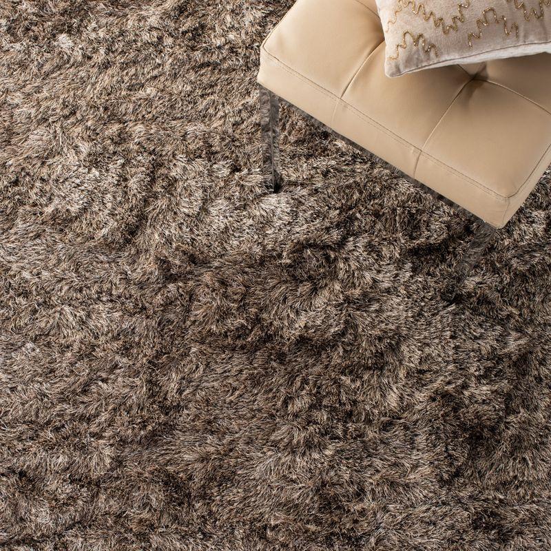 Paris Shag SG511 Hand Tufted Indoor Area Rug - Sable - 5'x7' - Safavieh
