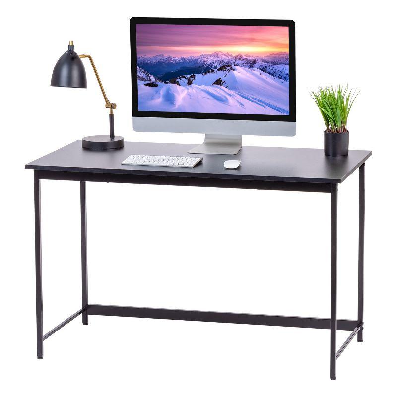 IRIS USA 47" Black Metal Frame MDF Home Office Desk