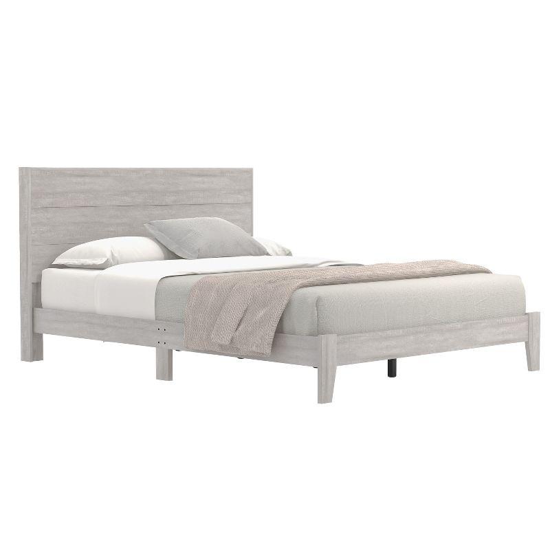 Galano Layton Wood Frame Queen Platform Bed with Headboard in Knotty Oak, Dusty Gray Oak, White, Black, Oslo Oak, Concrete Gray