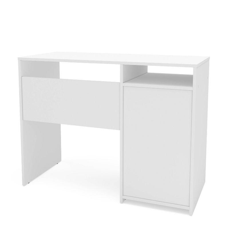Cambridge 3 Drawer Writing Desk with Shelf White - Polifurniture: Compact Home Office, Modern Style, File Storage