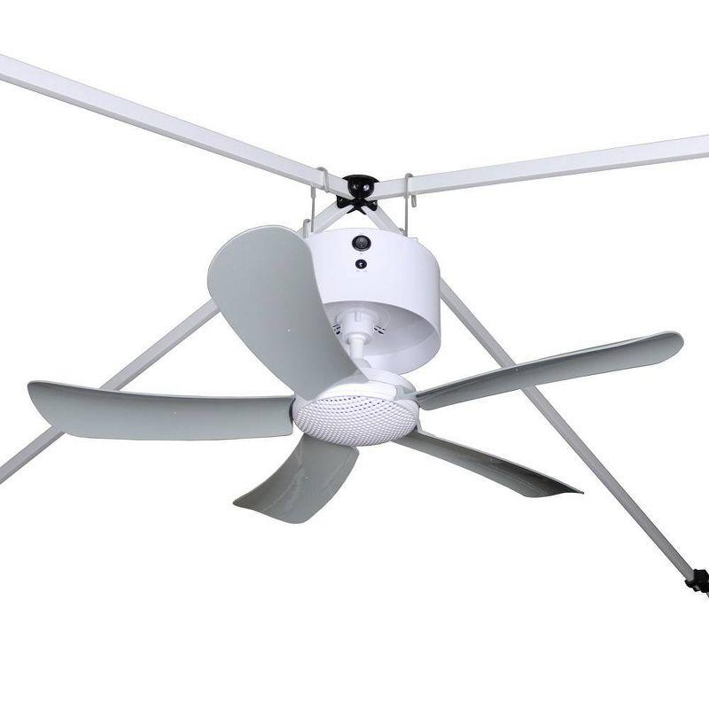 Canopy Breeze Rechargable Canopy Fan with Remote Control: Portable, Indoor/Outdoor, 31" Blade, 2 Speeds, White