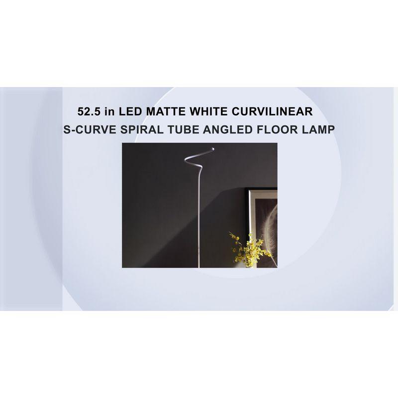 Matte White Curvilinear S-Curve LED Floor Lamp