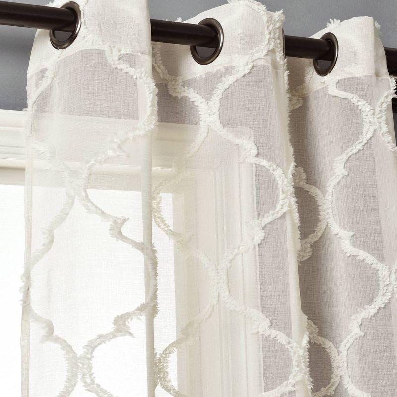 2pk 38"x95" Lush Décor Sheer Avon Trellis Curtain Panels