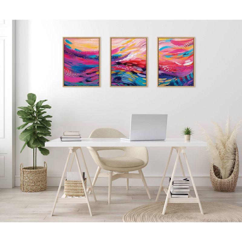 Kate & Laurel All Things Decor (Set of 3) 18"x24" Sylvie EV Brush Strokes 90 A B and C Framed Canvas WallArts by Jessi Raulet of Ettavee: