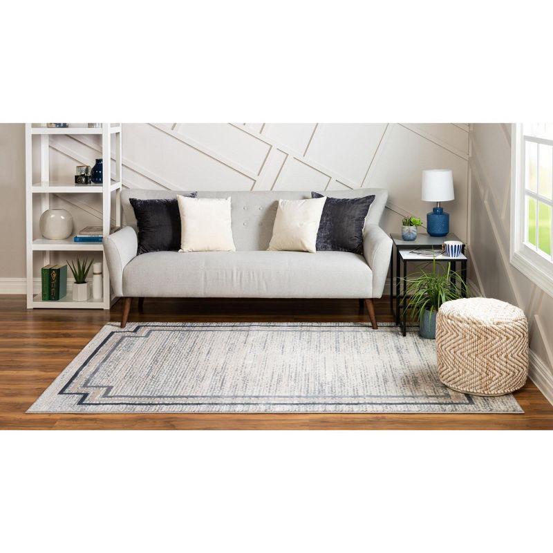 Unique Loom Oasis Collection Area Rug - Fountain (6'  x 9' Rectangle Gray/Ivory)