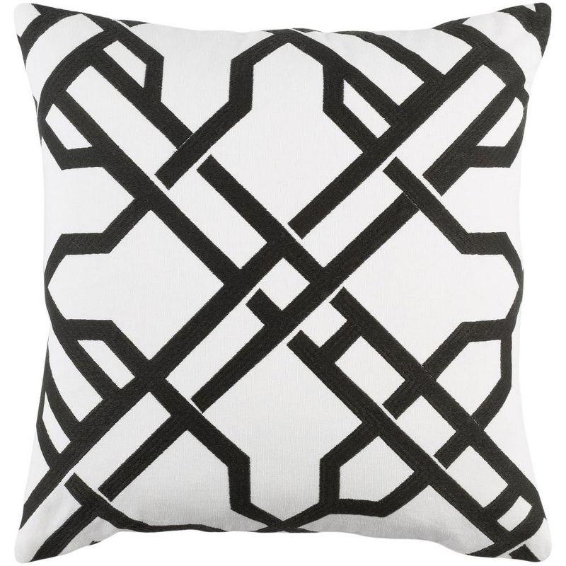 Mark & Day Molentje 18"H x 18"W Square Pillow Cover No Insert Traditional White Throw Pillow